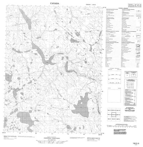 106O09 No Title Canadian topographic map, 1:50,000 scale