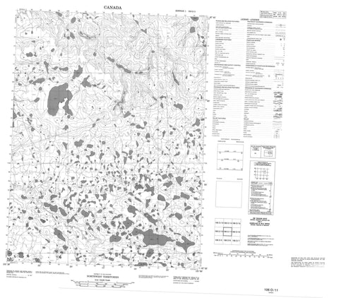 106O11 No Title Canadian topographic map, 1:50,000 scale