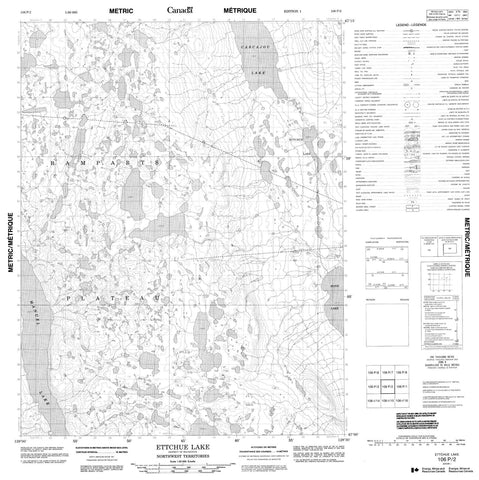 106P02 Ettchue Lake Canadian topographic map, 1:50,000 scale