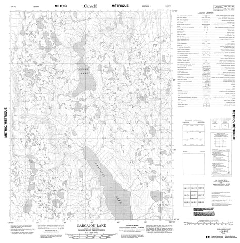 106P07 Carcajou Lake Canadian topographic map, 1:50,000 scale