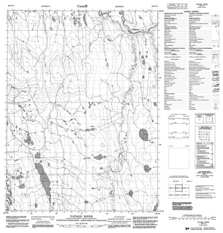 106P14 Yatage River Canadian topographic map, 1:50,000 scale