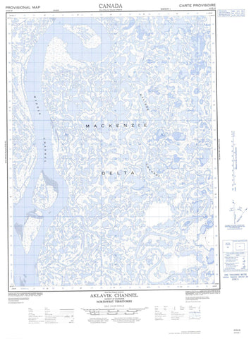 107B03E Aklavik Channel Canadian topographic map, 1:50,000 scale