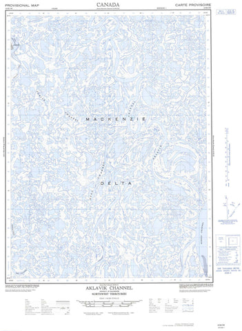 107B03W Aklavik Channel Canadian topographic map, 1:50,000 scale