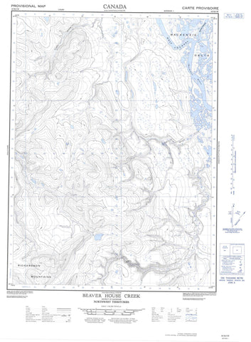 107B05W Beaver House Creek Canadian topographic map, 1:50,000 scale