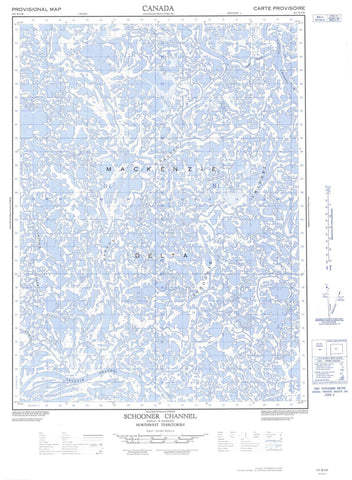 107B06W Schooner Channel Canadian topographic map, 1:50,000 scale