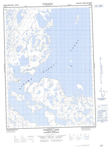 107B15E Parsons Lake Canadian topographic map, 1:50,000 scale