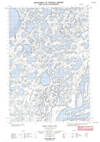 107C06E Denis High Hill Canadian topographic map, 1:50,000 scale
