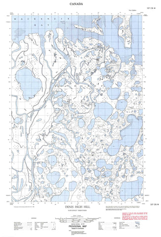 107C06W Denis High Hill Canadian topographic map, 1:50,000 scale
