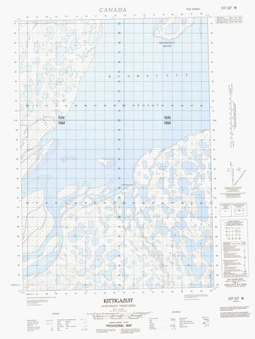 107C07W Kittigazuit Canadian topographic map, 1:50,000 scale