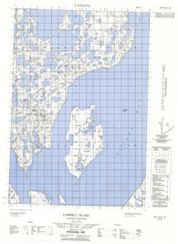 107D11W Campbell Island Canadian topographic map, 1:50,000 scale