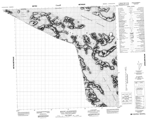 114O15 Mount Aylesworth Canadian topographic map, 1:50,000 scale