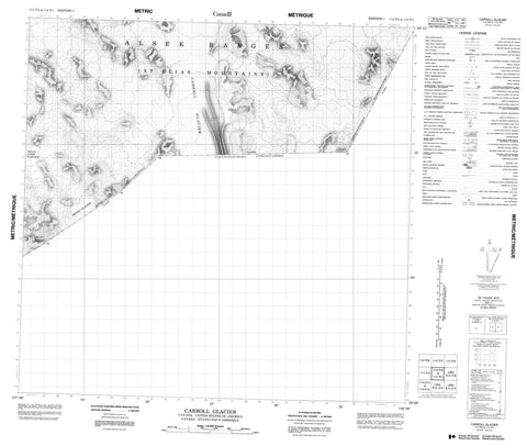 114P02 Carroll Glacier Canadian topographic map, 1:50,000 scale