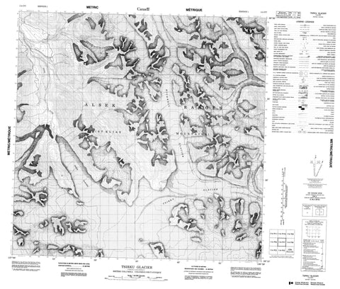 114P07 Tsirku Glacier Canadian topographic map, 1:50,000 scale