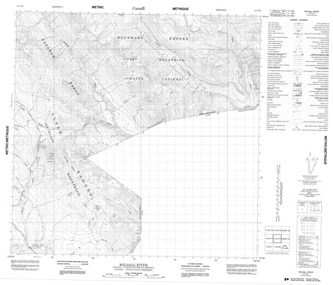 114P09 Kelsall River Canadian topographic map, 1:50,000 scale