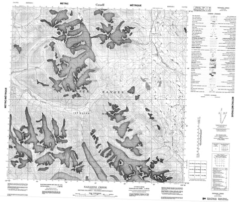 114P10 Nadahini Creek Canadian topographic map, 1:50,000 scale