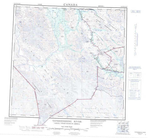 114P Tatshenshini River Canadian topographic map, 1:250,000 scale