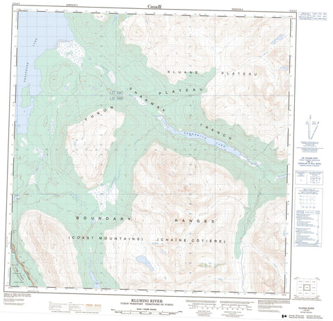 115A07 Kluhini River Canadian topographic map, 1:50,000 scale