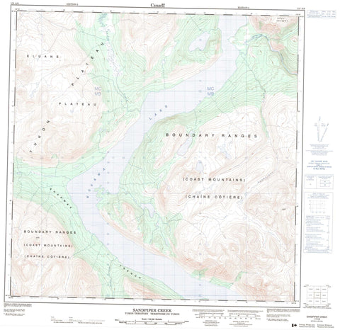 115A08 Sandpiper Creek Canadian topographic map, 1:50,000 scale