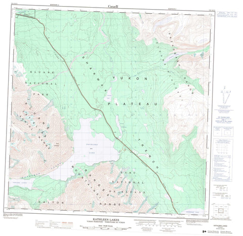 115A11 Kathleen Lakes Canadian topographic map, 1:50,000 scale