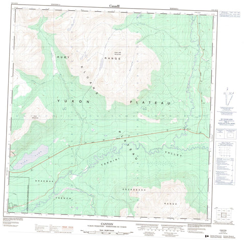 115A14 Canyon Canadian topographic map, 1:50,000 scale