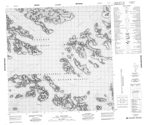 115B02 Ulu Mountain Canadian topographic map, 1:50,000 scale