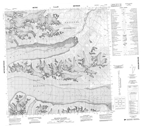 115B08 Felsite Glacier Canadian topographic map, 1:50,000 scale