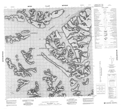 115B11 No Title Canadian topographic map, 1:50,000 scale