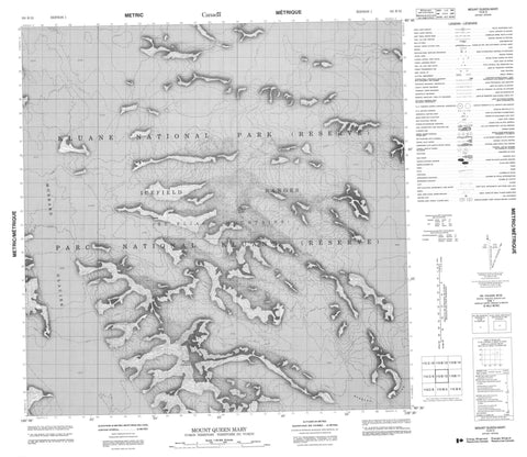 115B12 Mount Queen Mary Canadian topographic map, 1:50,000 scale