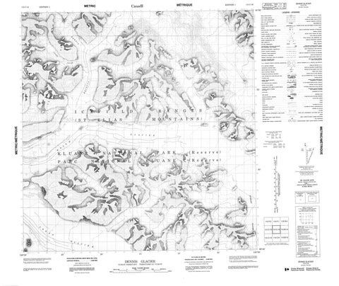 115C16 Dennis Glacier Canadian topographic map, 1:50,000 scale