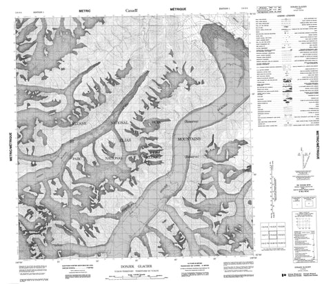 115G04 Donjek Glacier Canadian topographic map, 1:50,000 scale