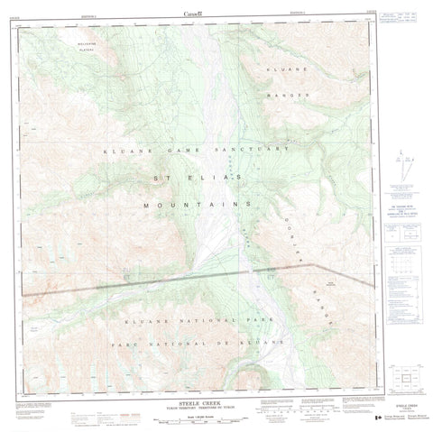 115G05 Steele Creek Canadian topographic map, 1:50,000 scale