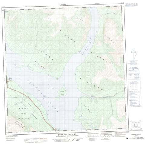 115G07 Burwash Landing Canadian topographic map, 1:50,000 scale