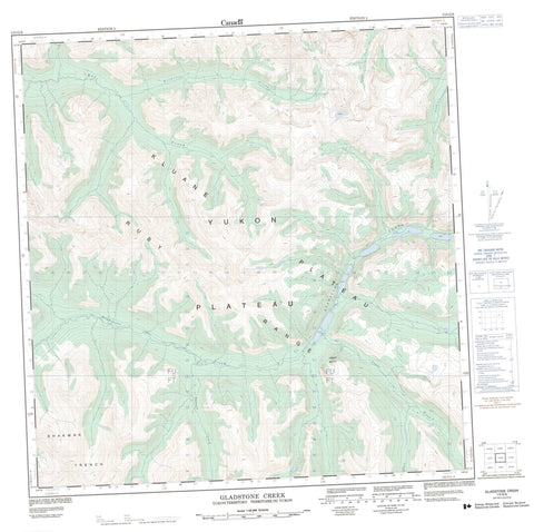 115G08 Gladstone Creek Canadian topographic map, 1:50,000 scale