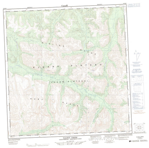 115G09 Talbot Creek Canadian topographic map, 1:50,000 scale