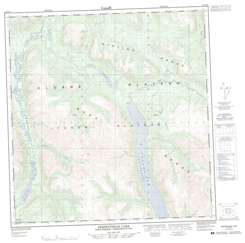 115G10 Serpenthead Lake Canadian topographic map, 1:50,000 scale