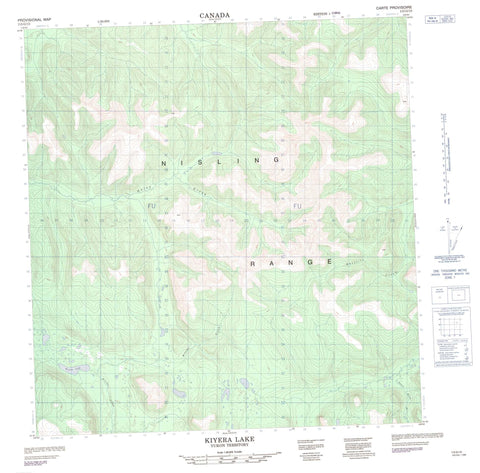 115G15 Kiyera Lake Canadian topographic map, 1:50,000 scale