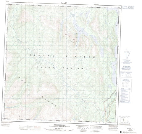 115H03 Ittlemit Lake Canadian topographic map, 1:50,000 scale