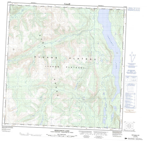 115H05 Sekulmun Lake Canadian topographic map, 1:50,000 scale