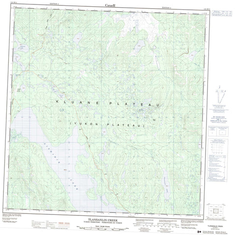 115H11 Tlansanlin Creek Canadian topographic map, 1:50,000 scale