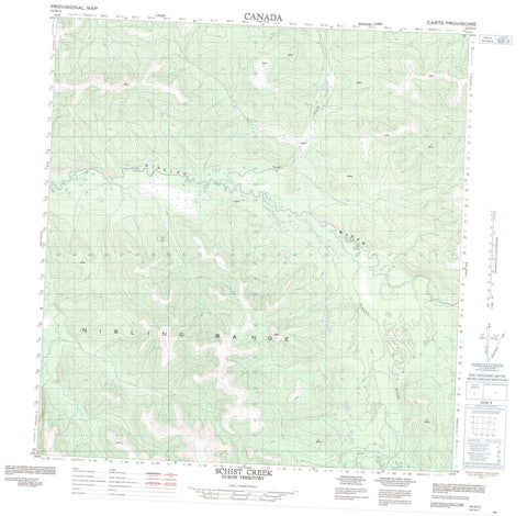 115H13 Schist Creek Canadian topographic map, 1:50,000 scale
