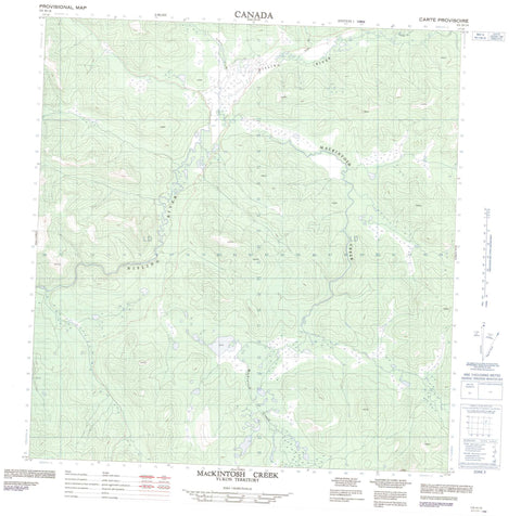 115H14 Mackintosh Creek Canadian topographic map, 1:50,000 scale