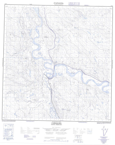 115I01 Carmacks Canadian topographic map, 1:50,000 scale