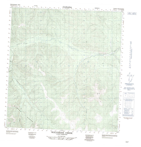 115I12 Wolverine Creek Canadian topographic map, 1:50,000 scale