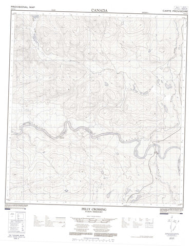 115I15 Pelly Crossing Canadian topographic map, 1:50,000 scale