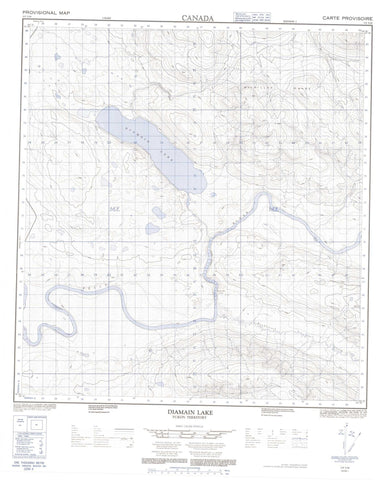 115I16 Diamain Lake Canadian topographic map, 1:50,000 scale