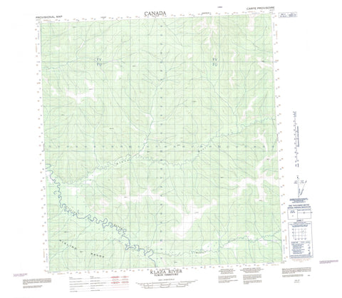 115J01 Klaza River Canadian topographic map, 1:50,000 scale