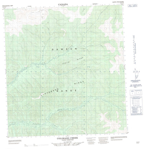 115J10 Colorado Creek Canadian topographic map, 1:50,000 scale