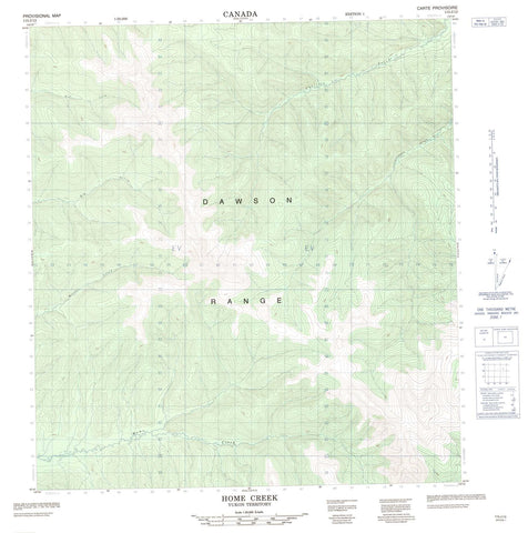 115J13 Home Creek Canadian topographic map, 1:50,000 scale