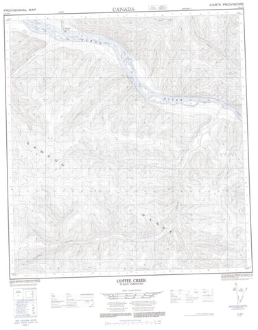 115J14 Coffee Creek Canadian topographic map, 1:50,000 scale