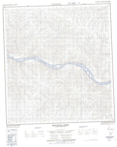 115J15 Britannia Creek Canadian topographic map, 1:50,000 scale